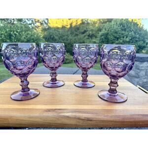 Imperial Glass Ohio Provincial Amethyst Water Goblet 8 Oz ~Set of 4
